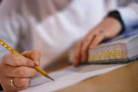 Photo of student writing